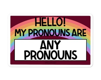 ANY PRONOUNS Name-tag Sticker