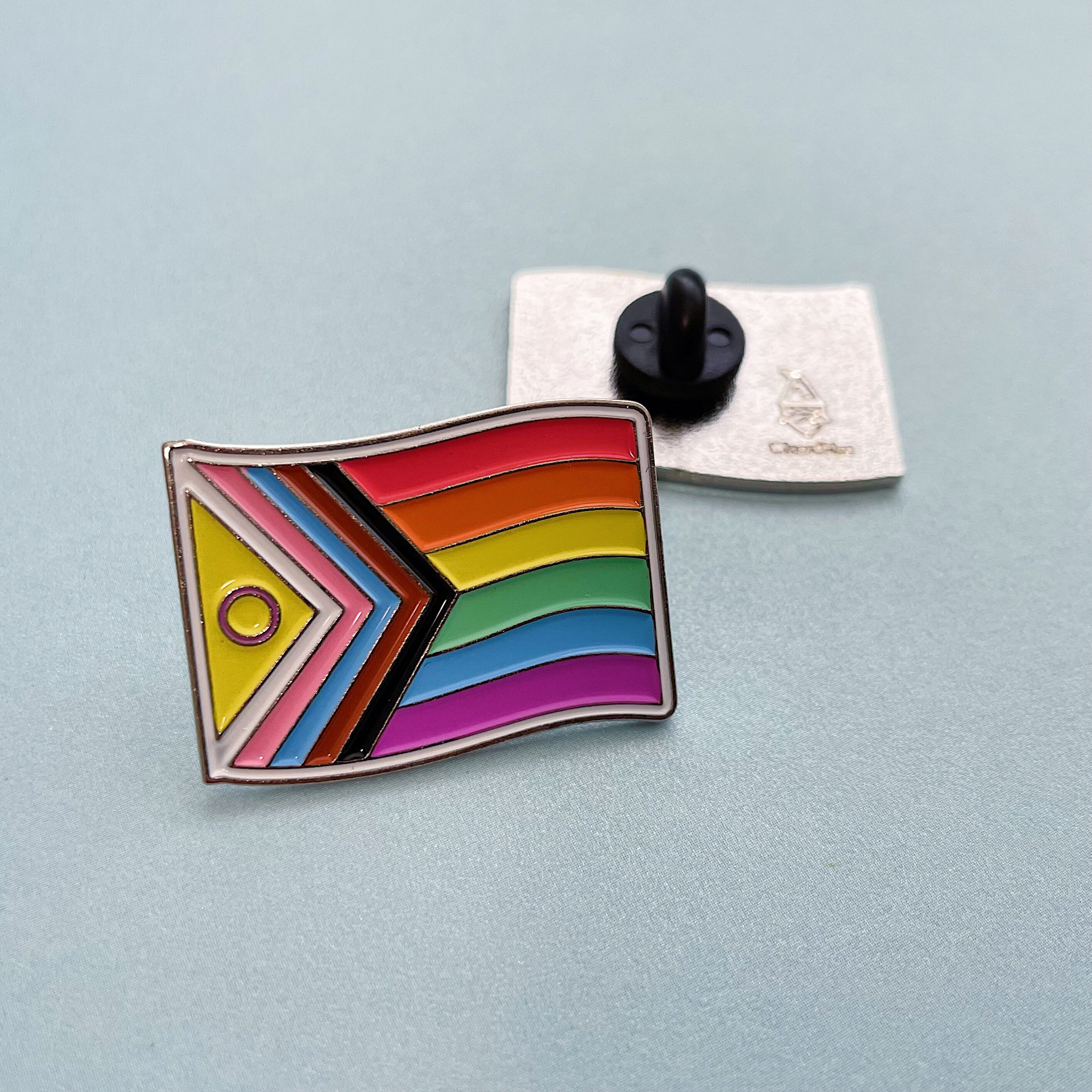 Intersex-Inclusive Progress Pride Flag Enamel Pin (1.25” x .91”) 50% …