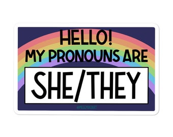 SHE/THEY Name-tag Sticker