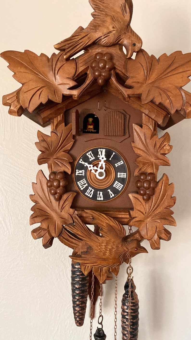 WORKING Vintage 2 Door Musical Cuckoo Clock. Bird & Accordion Etsy