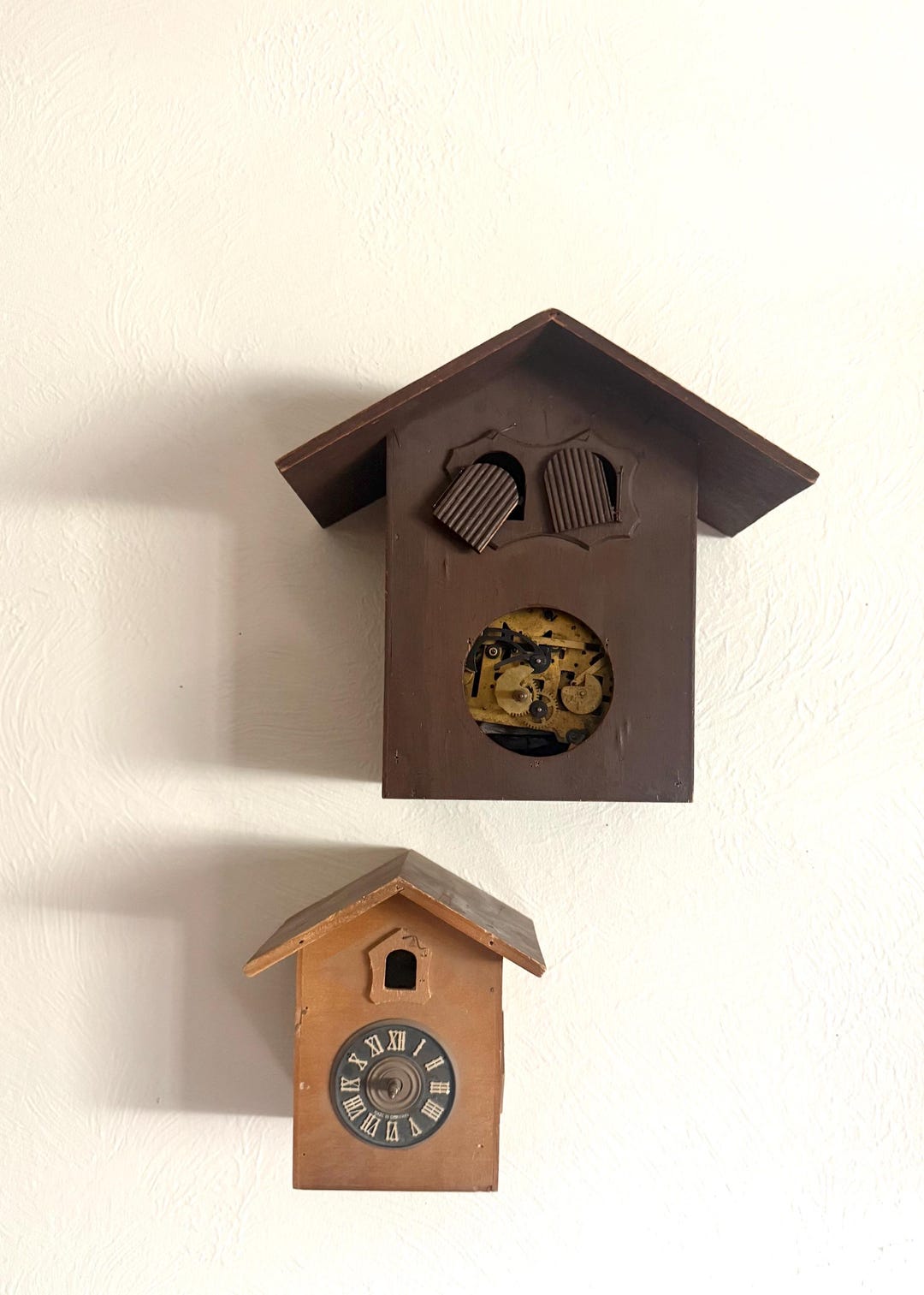 Set of 2 Vintage Cuckoo Clocks for Parts or Repair. Cases/movements ...