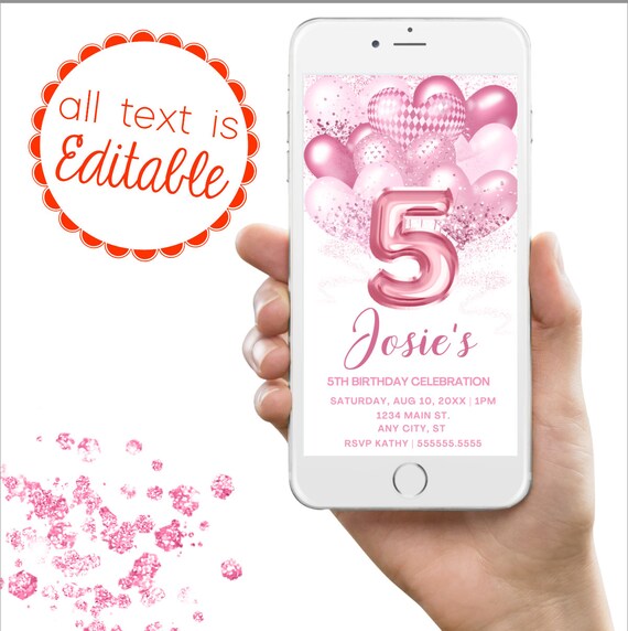 5th Birthday Invitation 5th Birthday Invitation Fifth - Etsy