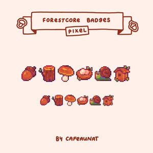 Forest Forestcore Pixel Badges Bundle — Premade Set for Twitch