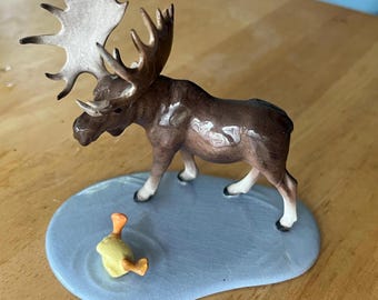 Hagen Renaker * réparé * orignal personnalisé avec caneton dans l'étang