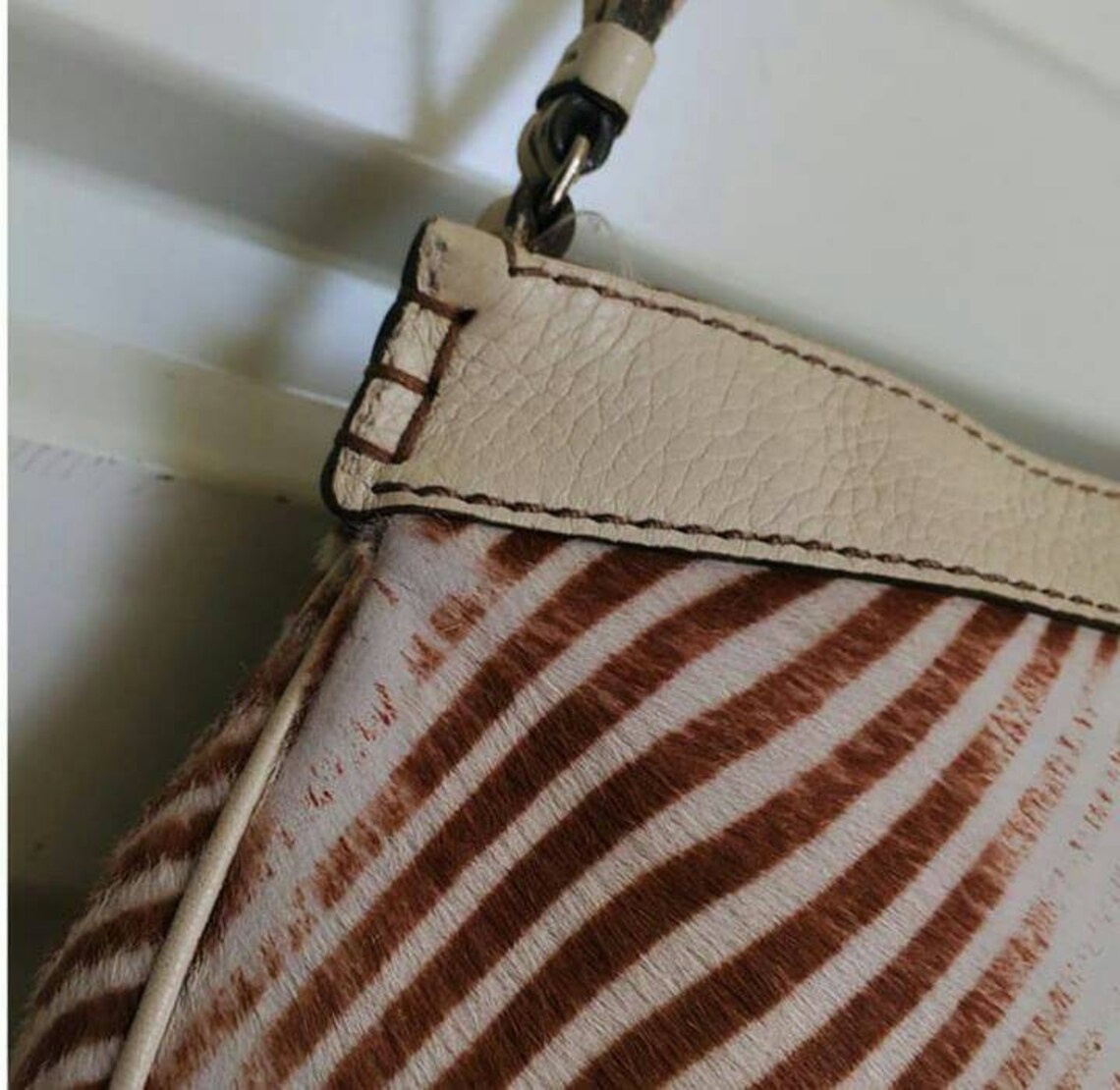 TOD's Ivory Pony Hair Leather Baguette Bag Etsy