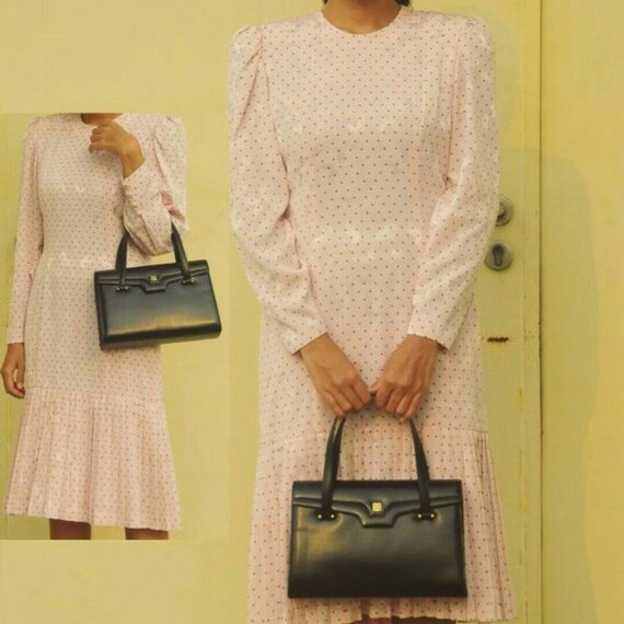 Authentic Hanae Mori New York pink polkadot dress.