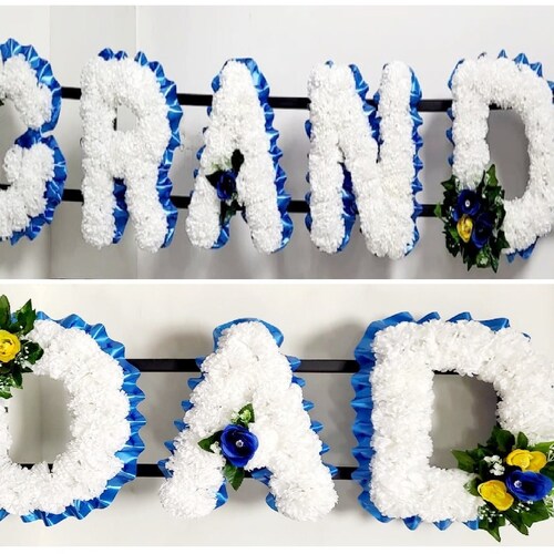 GRANDAD Artificial Silk Funeral Tribute Any 7 Letter Name Etsy