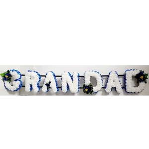 GRANDAD Artificial Silk Funeral Tribute Any 7 Letter Name Flower Wreath ...