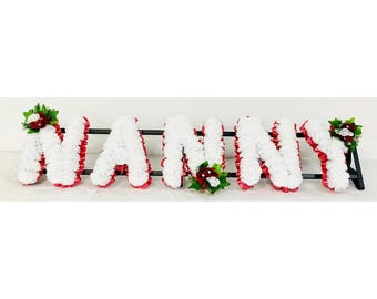 MySilkFlowers Ltd Artificial Silk Funeral Tribute Wreath – Personalize With Any 3-Letter Name
