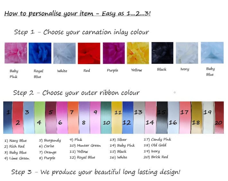 SON Artificial Silk Funeral Tribute Any 3 Letter Name Flower Etsy