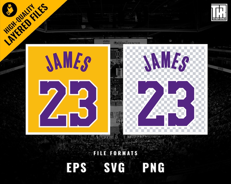 Lakers Lebron James Jersey Number 23 svg Basketball svg files Etsy