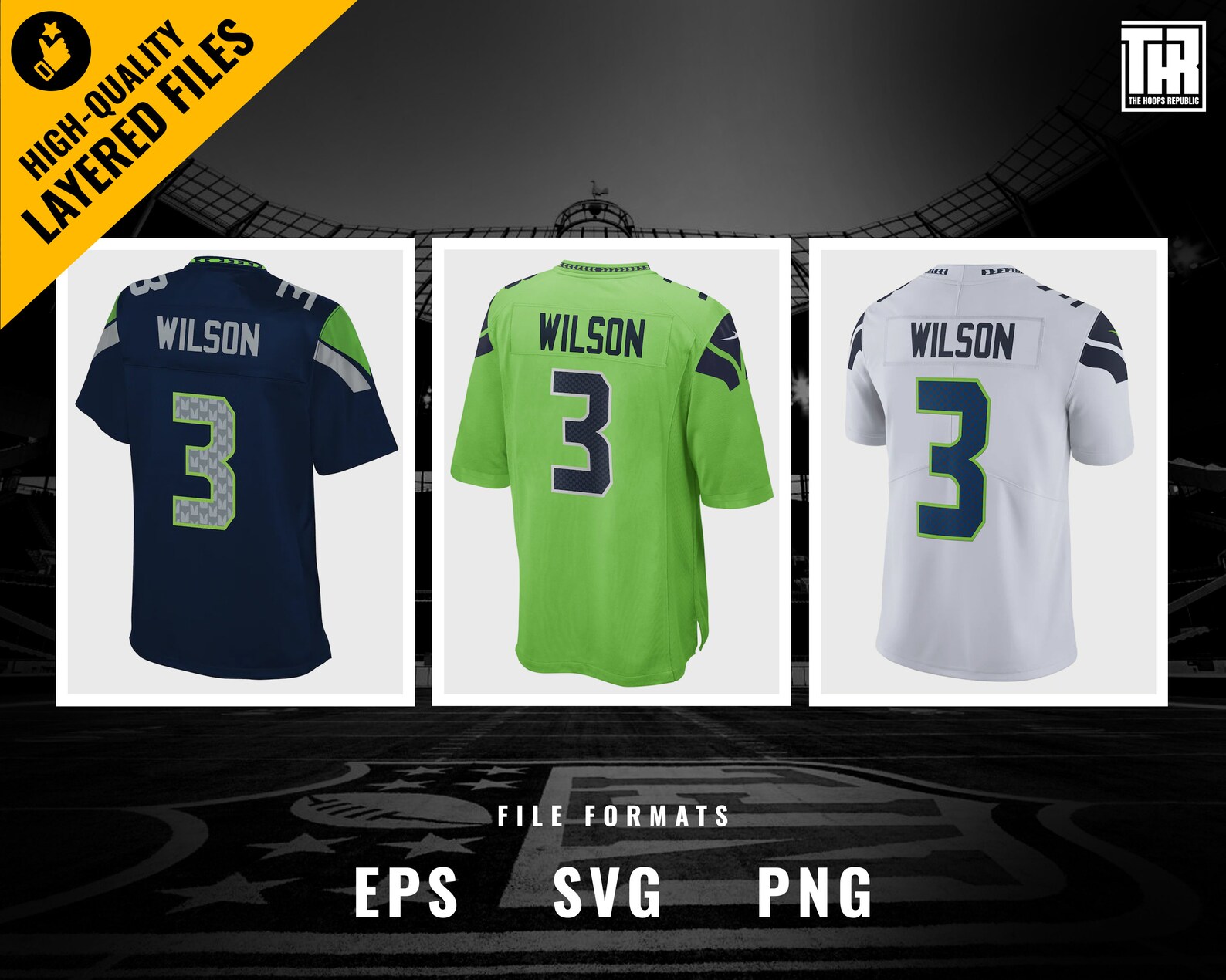 NFL Seattle Seahawks Russell Wilson Jersey Number svg