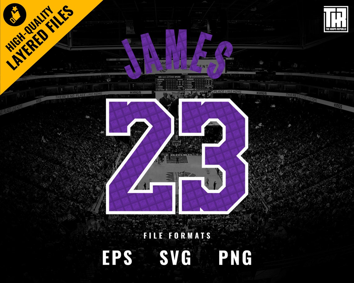 Lakers Lebron James Jersey Number 23 svg Basketball svg files Etsy