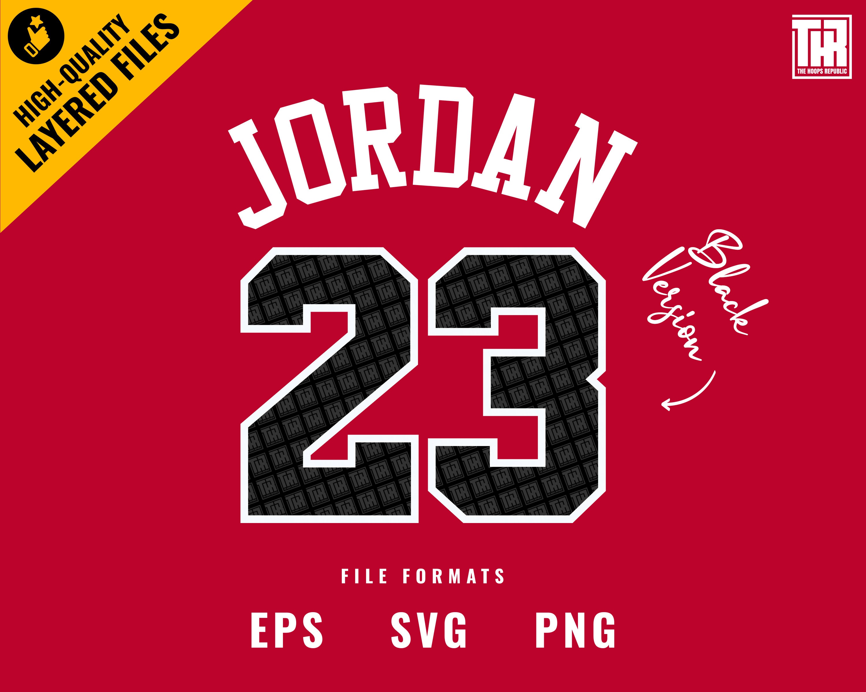 Chicago Jordan 23 svg png eps bestand Jordan Jersey Nummer | Etsy