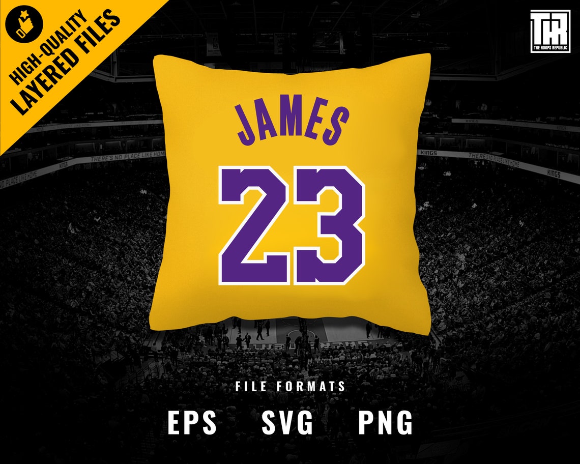 Lakers Lebron James Jersey Number 23 svg Basketball svg files Etsy