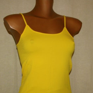 Tank top, solid yellow color, Vintage 90s - Everyday clothing - Gift for her - Summer blouse - women&#39;s clothing