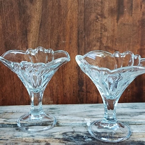 Clear ice cream glass, set of 2, tableware, glassware, home decor, Made in Italy, gift for her him