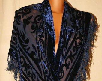 Blue shawl, women's scarf - Winter accessories - Trendy - gift for her - Christmas gift