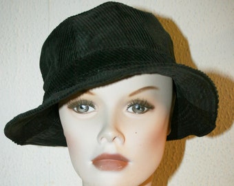 Waterproof velvet black hat -Trendy hats- Women hats-gift for him-Gift for her-Collectible hats- Made in Italy
