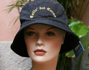 Vintage 90s waterproof black hat -Trendy hats- Women hats-gift for him-Gift for her-Collectible hats- Made in Italy
