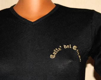 Vintage Black cotton t-shirt "Caffè Del Corso"Womens Vintage/Made in Italy/Gift for her/everyday shirt/Unisexs t-shirt/man t-shirt