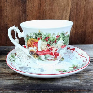 コーヒーまたはティーカップ - クリスマスシーン - 朝食 - クリスマス