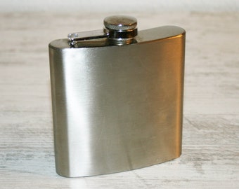 Vintage Stainless Steel 6 ounce Flask -Drinking Flask - Gift for Him - Gift for her