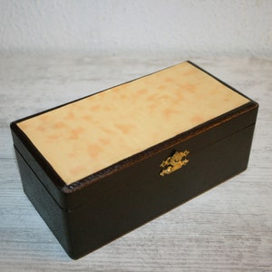 Empty old box, Vintage 70- Brown Decorative Box -Jewelry Box- Made in Italy -