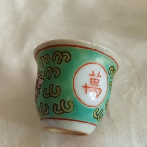 CHINESE sake glass, light green color, Jingdezhen vintage, Chinese Porcelain, Asian Oriental