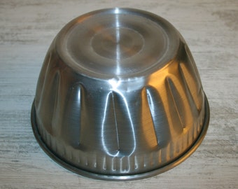 ITALIANO 70s, molde de pudín antiguo, molde de hojalata de aluminio, molde de pastel de corona, estilo campestre, molde redondo vintage para hornear, regalo para ella