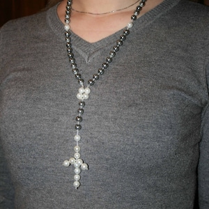 Pearl CATHOLIC ROSARY, Christening GIFTS, First Communion Gifts, Wedding Rosary, Pearl Rosaries, Bridal Bouquet Rosaries