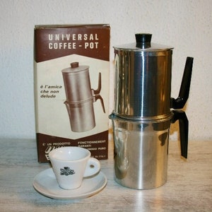 RARE! Italian 1970s, Neapolitan coffee maker / coffee pot mocha espresso - made in Italy - 9 cups -Italian original design mocha/Mid Century