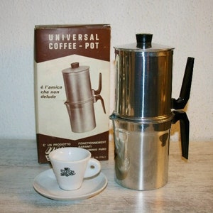 Rarissima Caffettiera Napoletana Alluminio Vintage Marca ILSA 6 Tazze /  Coffee Pot Made in Italy 