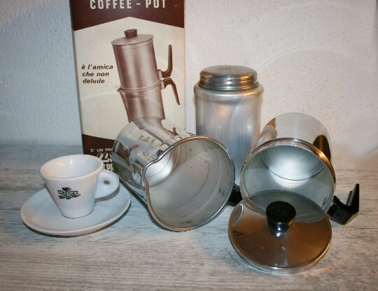 RARE! Italian 1970s, Neapolitan Coffee Maker / Coffee Pot RARE! Italian 1970s, Neapolitan Coffee Maker / Coffee Pot