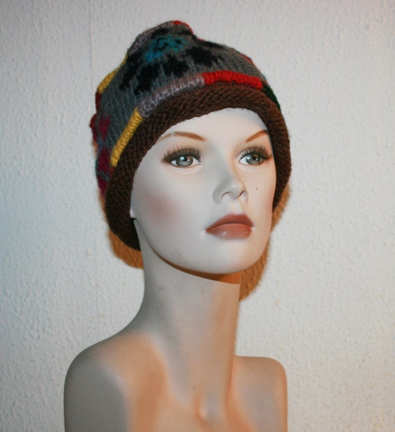 Vintage wool knitted hat - Trendy hats- Women hat… - image 3