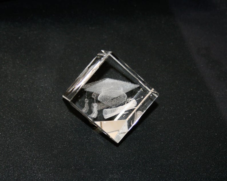Graduation Paperweight - 4x4 Cube - Vintage - Art Object - Collectible ...
