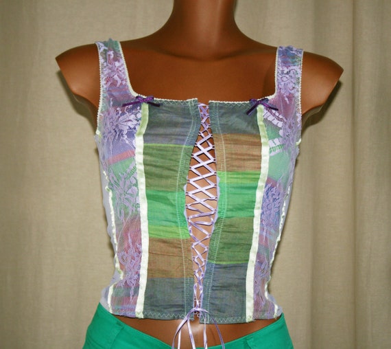 Vintage 90s Sexy corset top / Women's top / every… - image 5