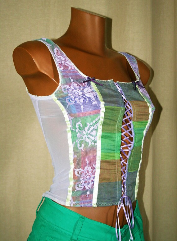 Vintage 90s Sexy corset top / Women's top / every… - image 3