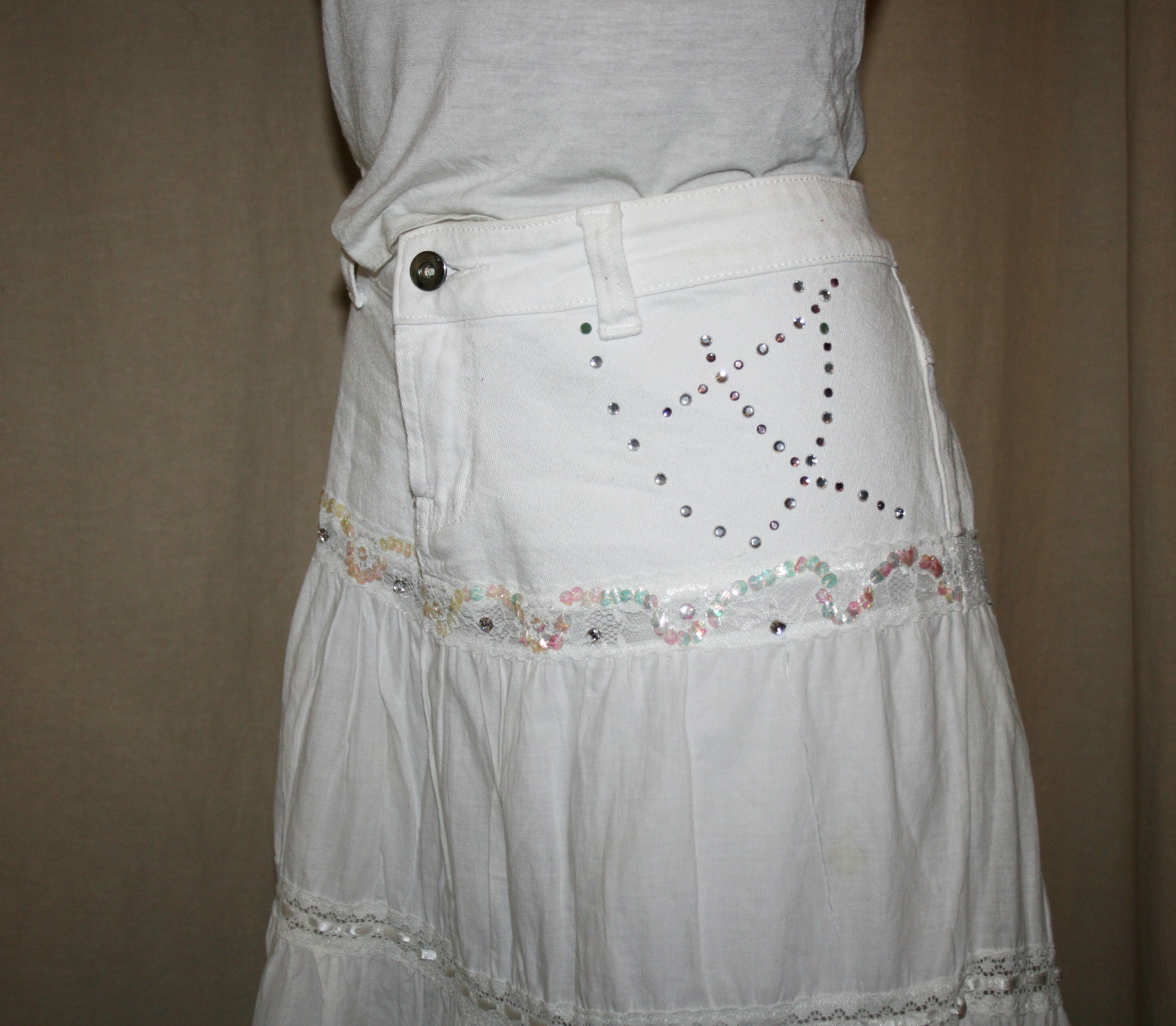 Vacation Flouncing Ethnic Loose Buttoned Skirt CC28 main image 0