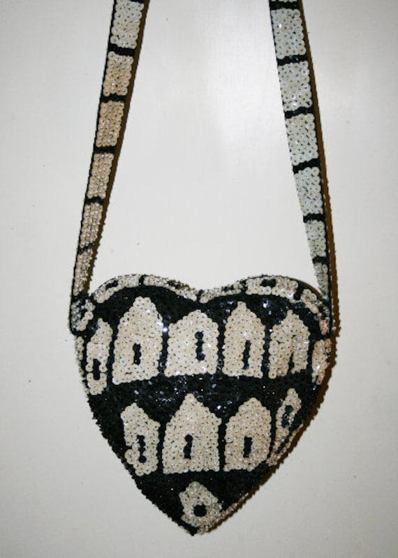 Black and White Heart Pattern Bag Accessory Black Lovogram Large Tote Bag White Heart | Accessories  main image 4