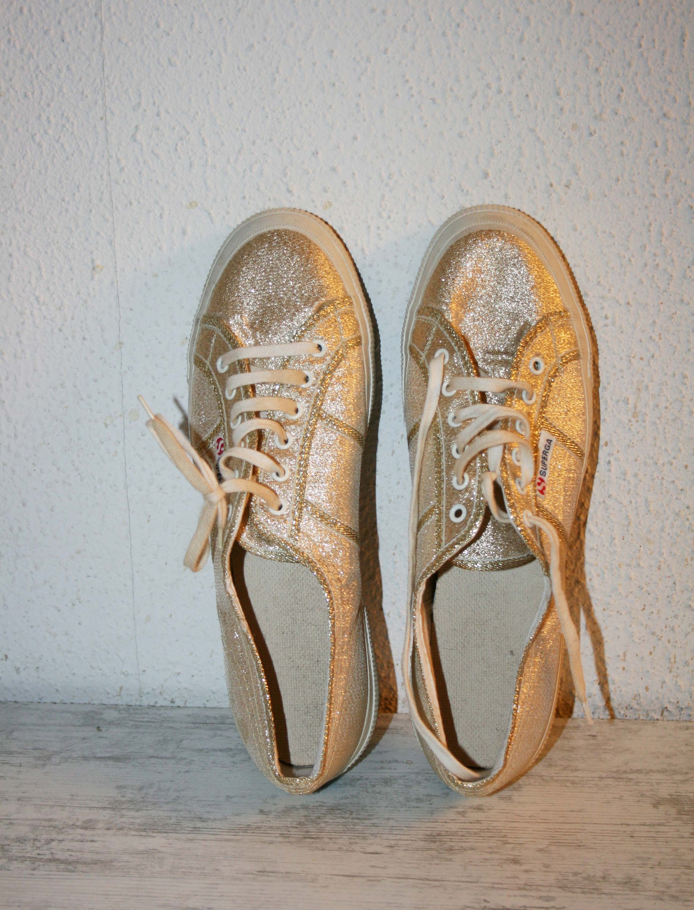 Superga 2750 Rose Gold Metallic Trainers - Shoes from Shirt Sleeves UK