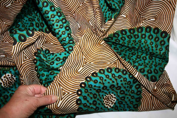 RARE!!! Vintage 80s, Fabric / African Print, Wax Cloth /ivory