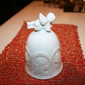 Italian Capodimonte, White Ceramic Bell, Depicting Cupid or Cherubs ...
