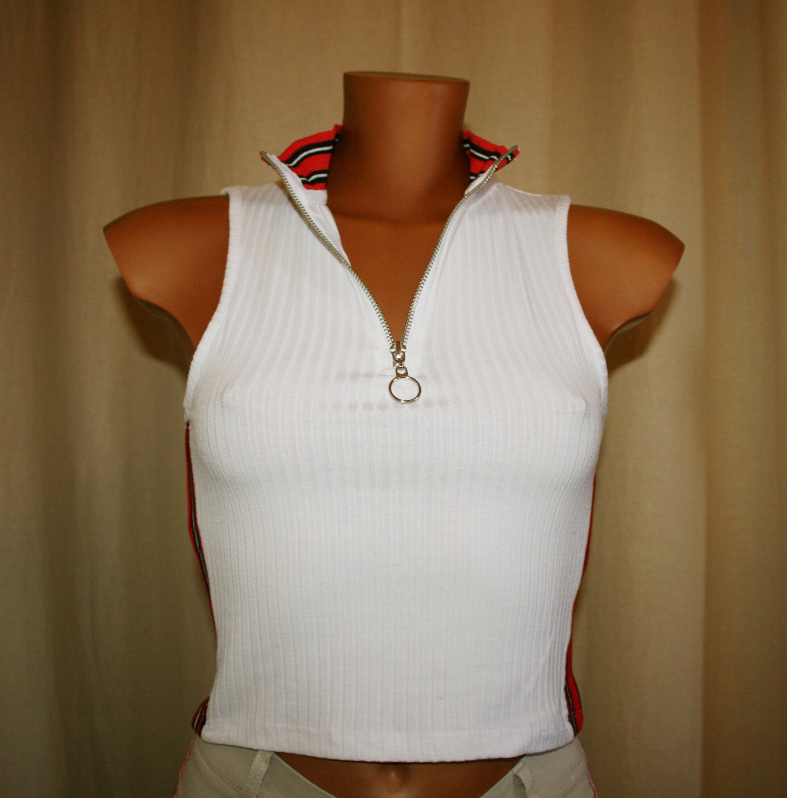 Vintage Tight white tshirt sleeveless Gift for her Etsy