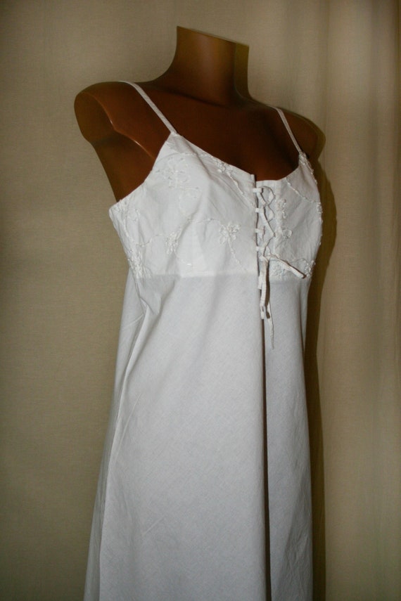 White cotton dress / Vintage Tunic/boho dress/ Ma… - image 2