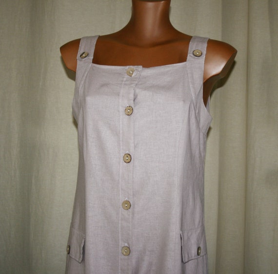 VINTAGE 90s sand linen dress / Vintage Tunic/boho