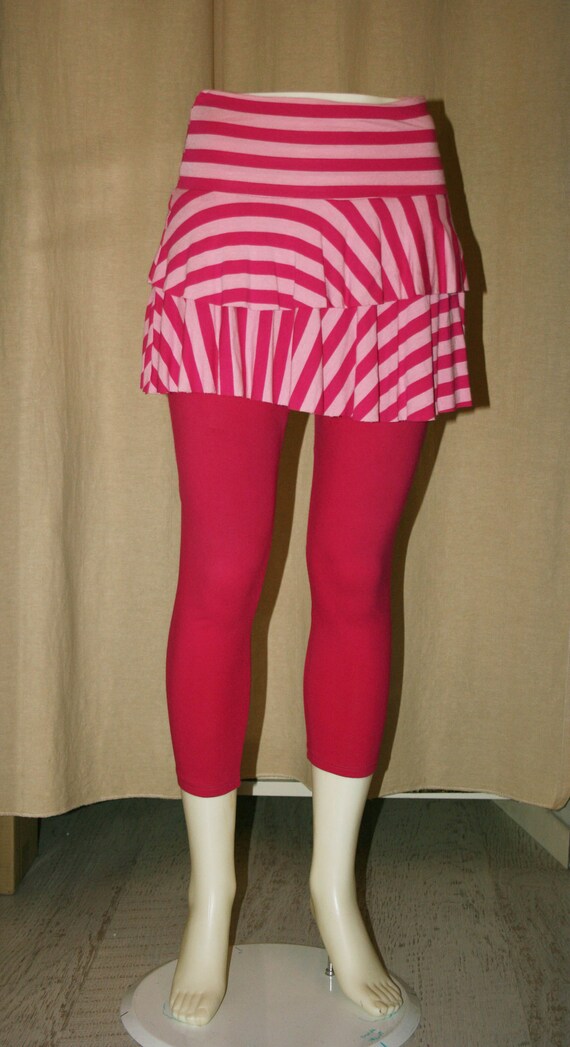 Vintage, Striped fabric short skirt / young cloth… - image 3