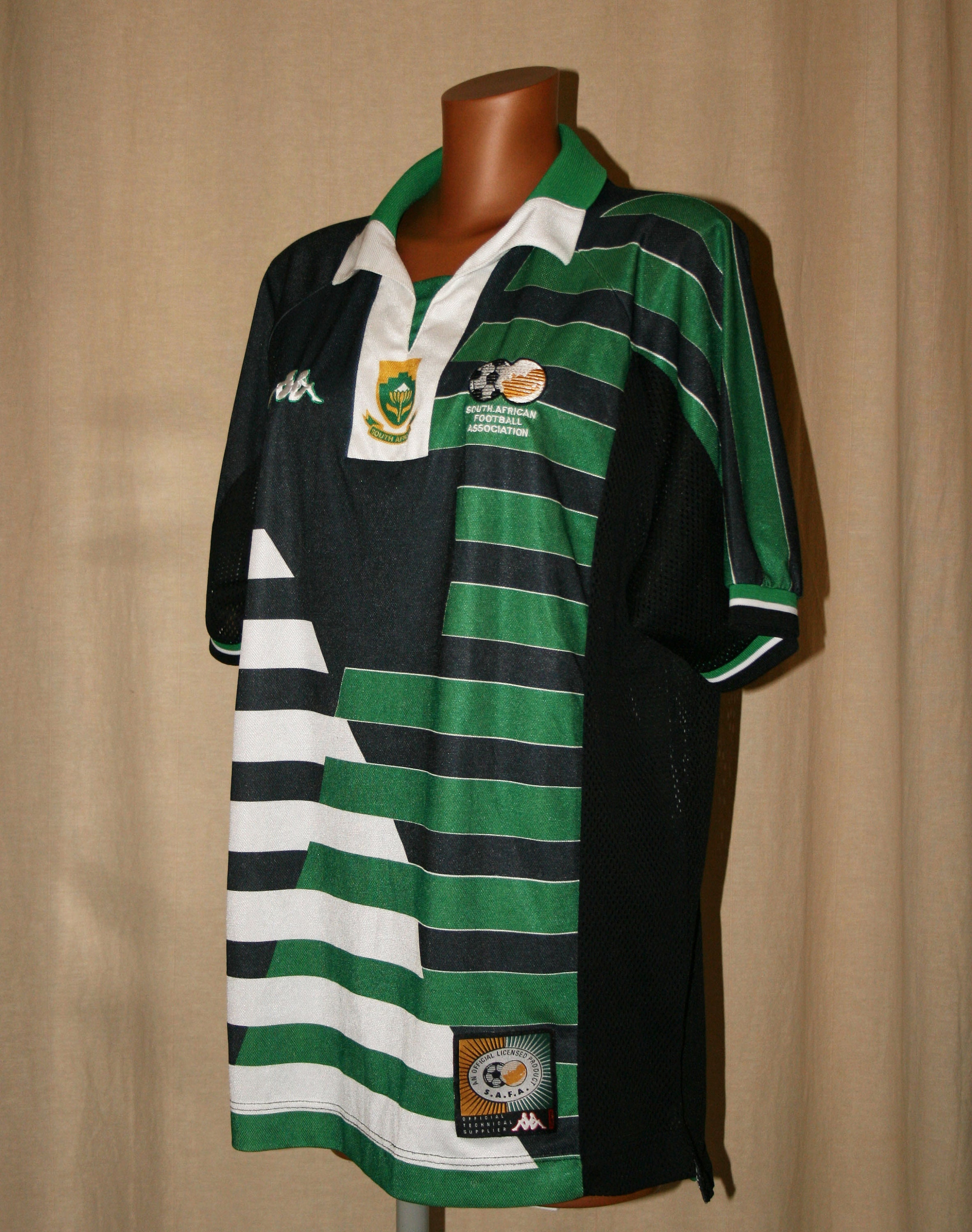 Ajax Cape Town Away football shirt 1995 - 1996. Sponsored by Shoe City