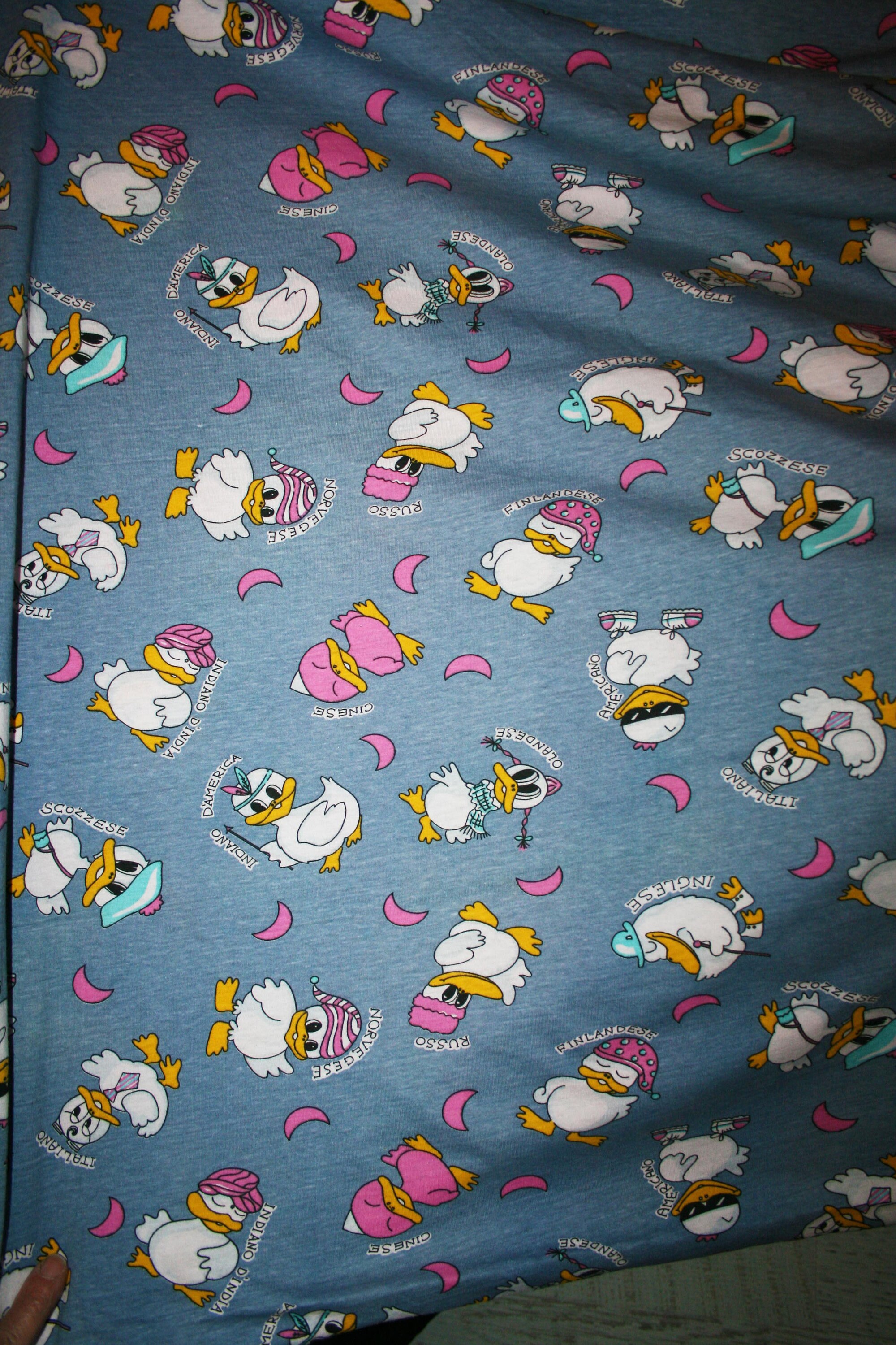 Cotton Jersey Fabric, Ducks Pattern Fabric, Children's Fabric - Made in ...
