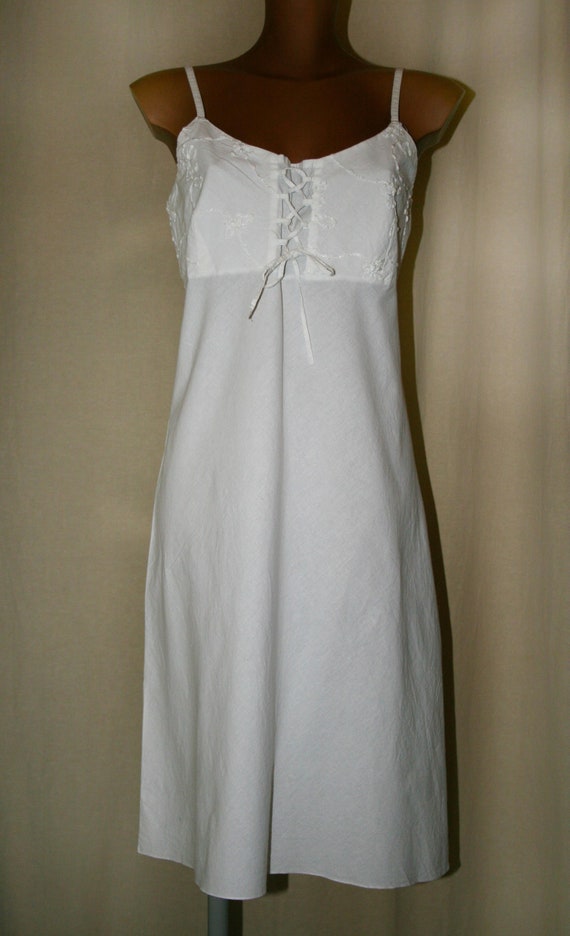 White cotton dress / Vintage Tunic/boho dress/ Ma… - image 4